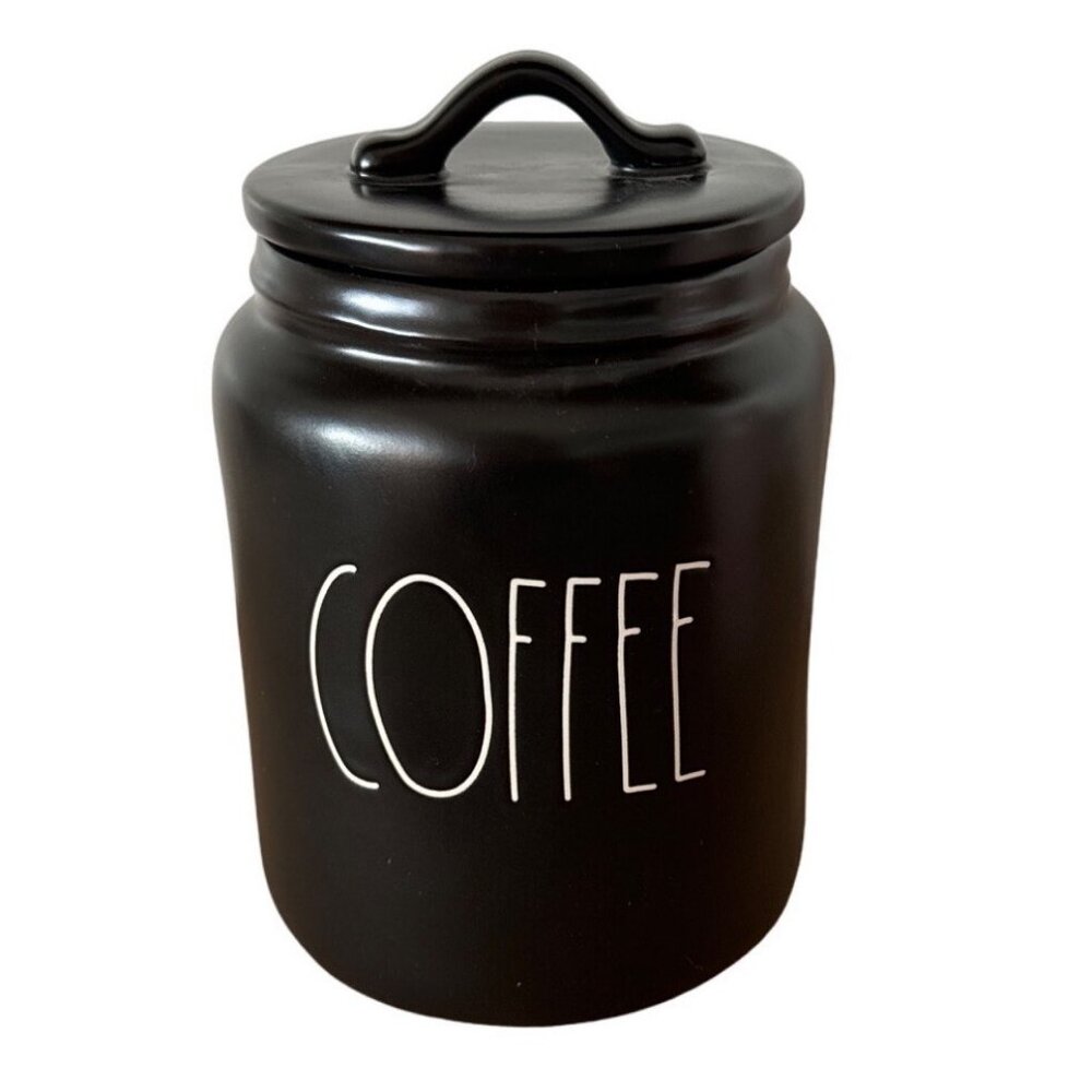 Rae Dunn Black Coffee Canister Cellar Farmhouse Kitchen Home Decor Minimalist Ne